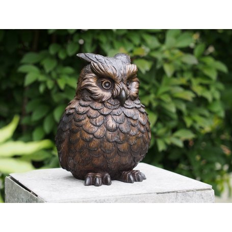 Pronssinen Pöllö patsas "Small Owl"