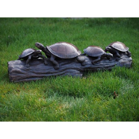 Pronssinen Kilpikonna patsas "4 Turtles"
