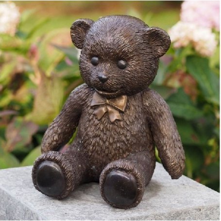 Pronssinen Nallekarhu patsas "Teddy Bear"