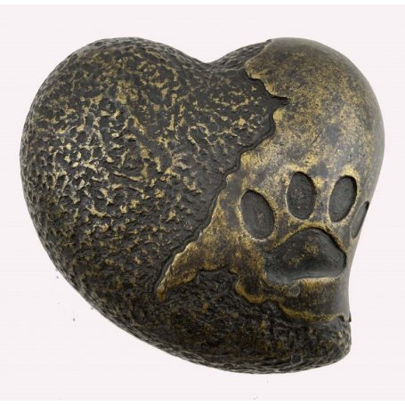 Pronssinen Tassu ja Sydän patsas "Heart and Paw"