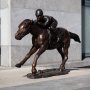 Pieni Pronssinen hevospatsas "Jockey on horse "