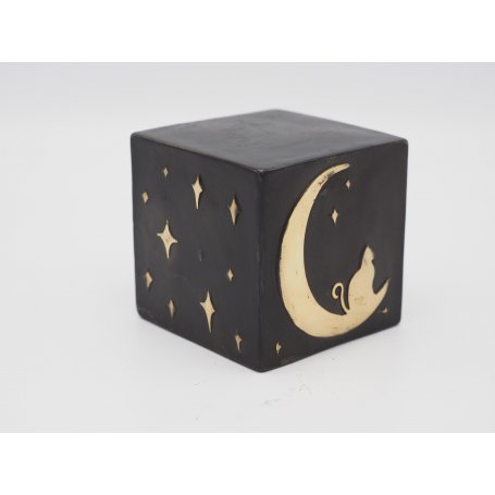 Pronssinen muisto patsas "Mini Keepsake Cat & Moon"