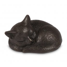 Pronssinen kissa patsas "Sleeping Cat"