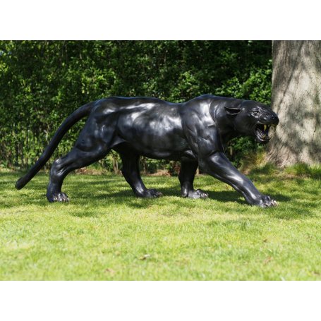 Pronssinen Pantteri patsas "Crouching Panther"