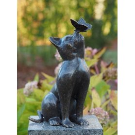 Pronssinen kissa- ja perhonen patsas "Cat With Butterfly" Pronssinen kissa- ja perhonen patsas "Cat With Butterfly"