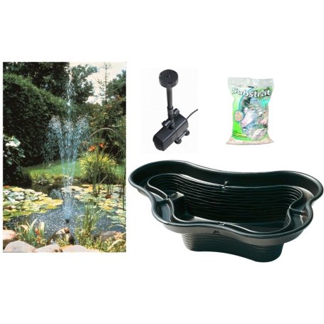 Valmisallas setti 350 litraa ja suihkulähdepumppu ja allasubtraatti