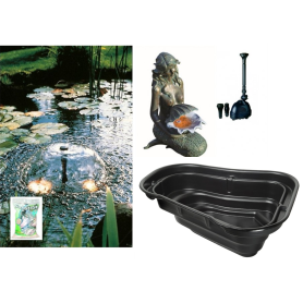 Valmisallas setti 1000 litraa merenneito patsaalla, pumppu ja suodatussubtraatti