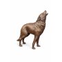 Pronssinen susi patsas "Wolf, howls with open mouth"